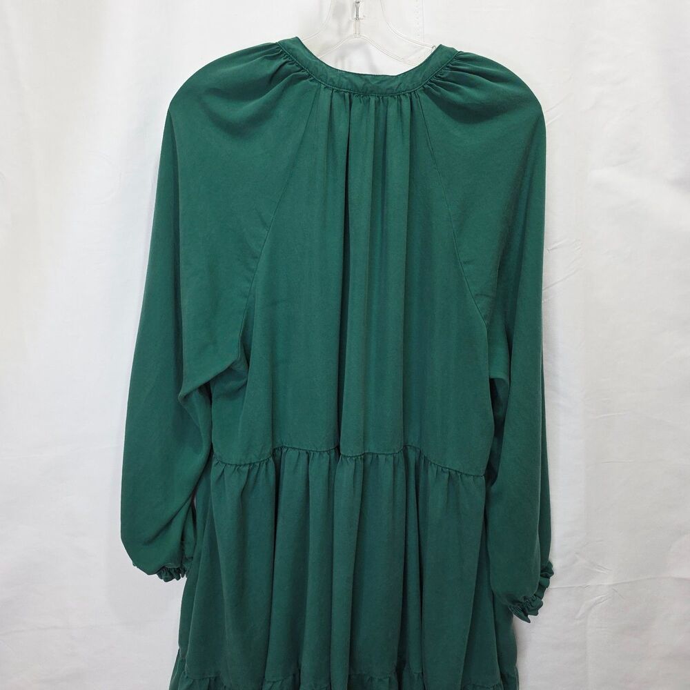 Terra & Sky Dress Womens Plus Sz 1X  Kelly Green Tiered Boho Cottagecore Prairie - Picture 4 of 12